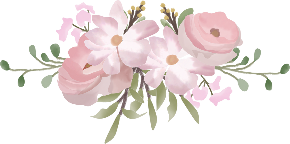 Watercolor Pink Floral Bouquet